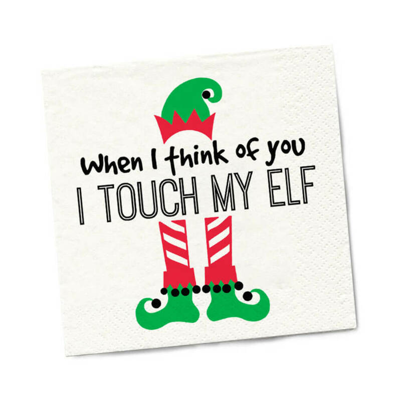 Twisted Wares When I Think Of You Elf Napkins