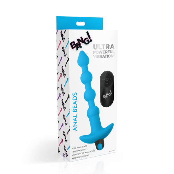 Remote Control Vibrating Silicone Anal Beads - Blue