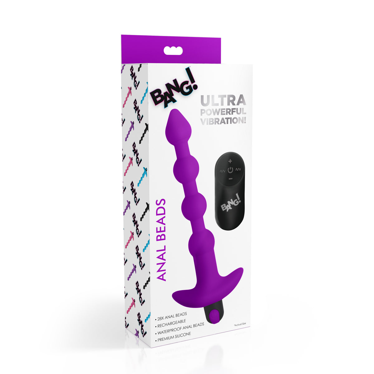 Remote Control Vibrating Silicone Anal Beads - Purple