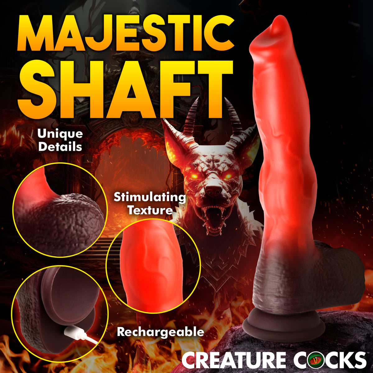 Ramming Hound Thrusting & Vibrating Silicone Dildo