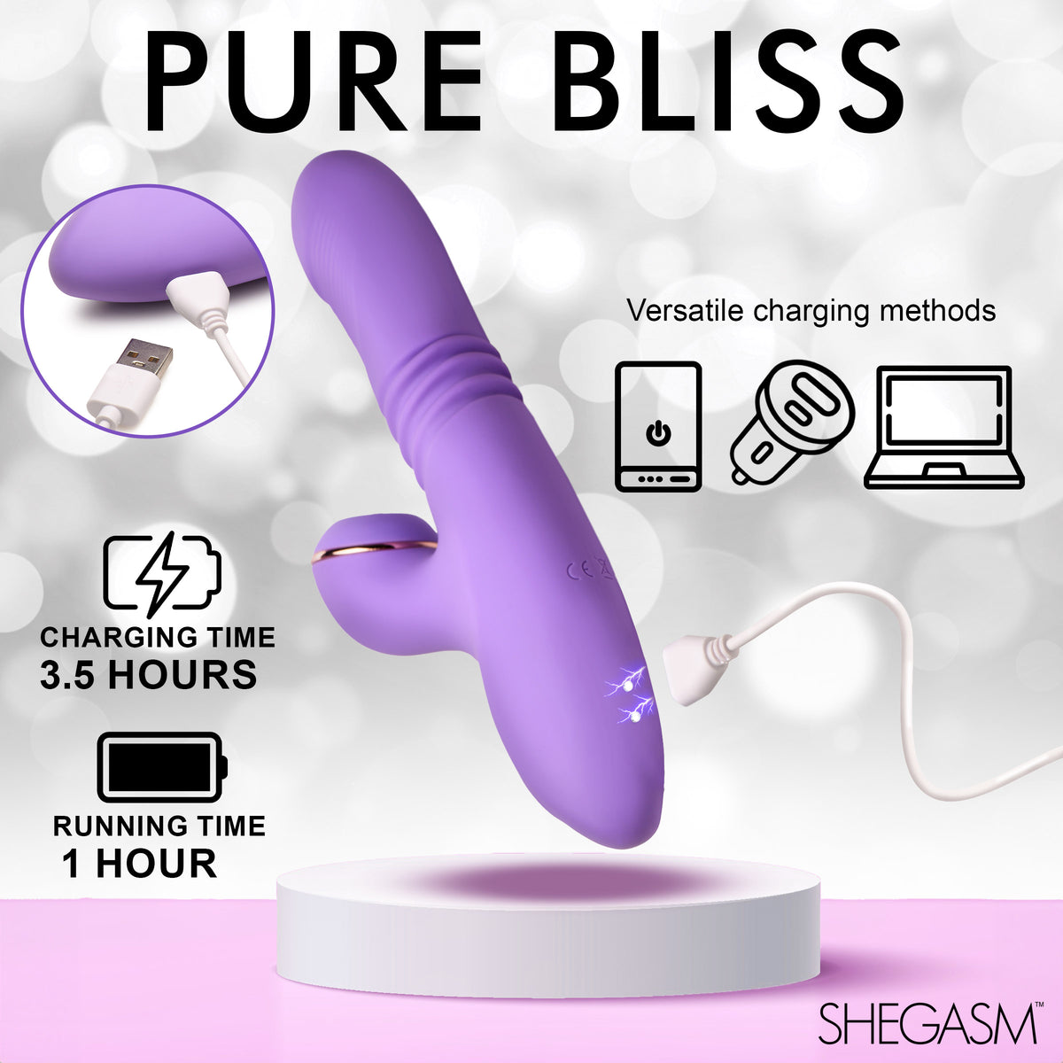 Pro-Thrust Max 14X Thrusting and Pulsing Silicone Rabbit