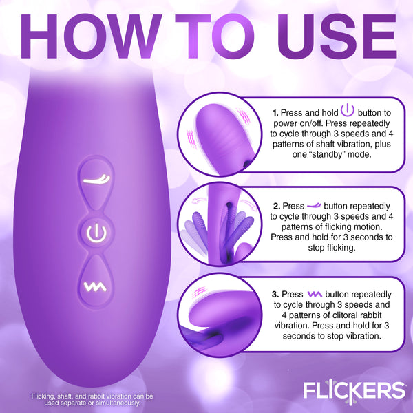 Tri Flick Silicone Flicking Rabbit Vibrator