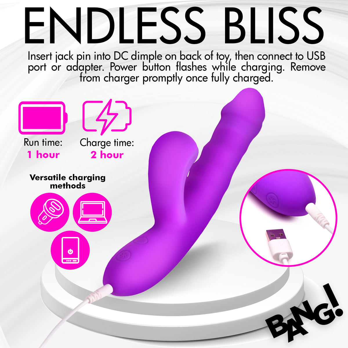 Thrusting and Sucking Silicone Rabbit Vibrator