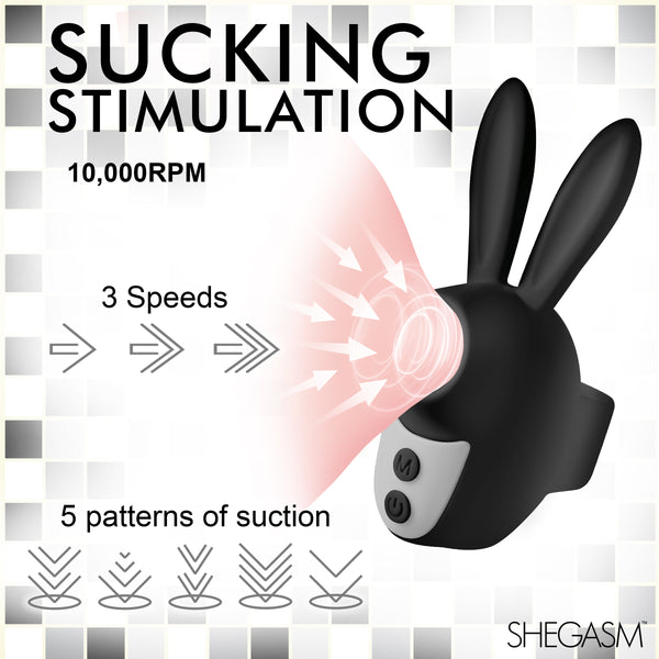 Sucky Bunny Clit Stimulator - Black