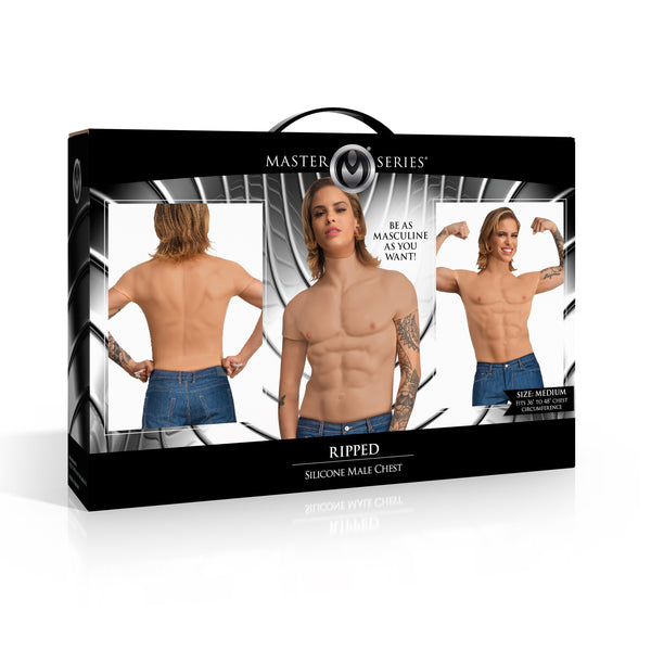 Ripped Silicone Male Chest - Medium