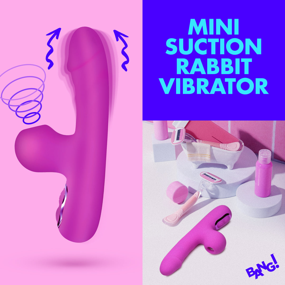 Mini Suction Silicone Rabbit Vibrator