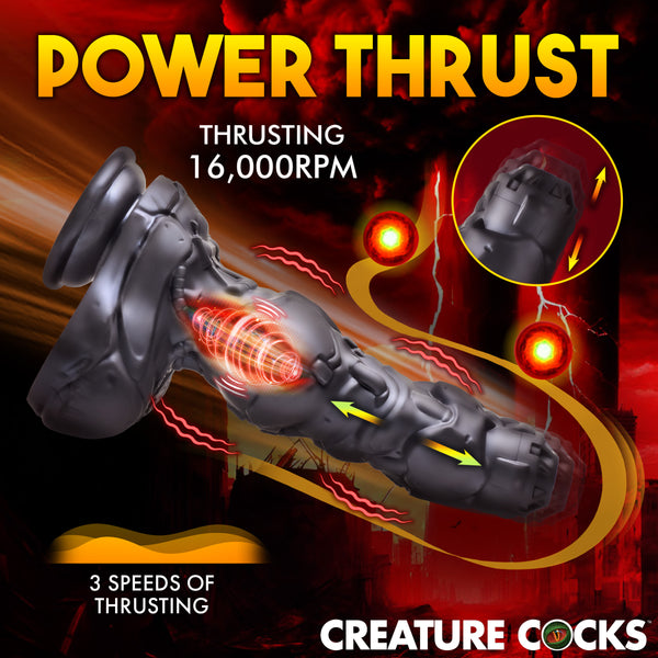 Creature Cocks AH484 Cyborg Cock Thrusting and Vibrating Silicone Dildo