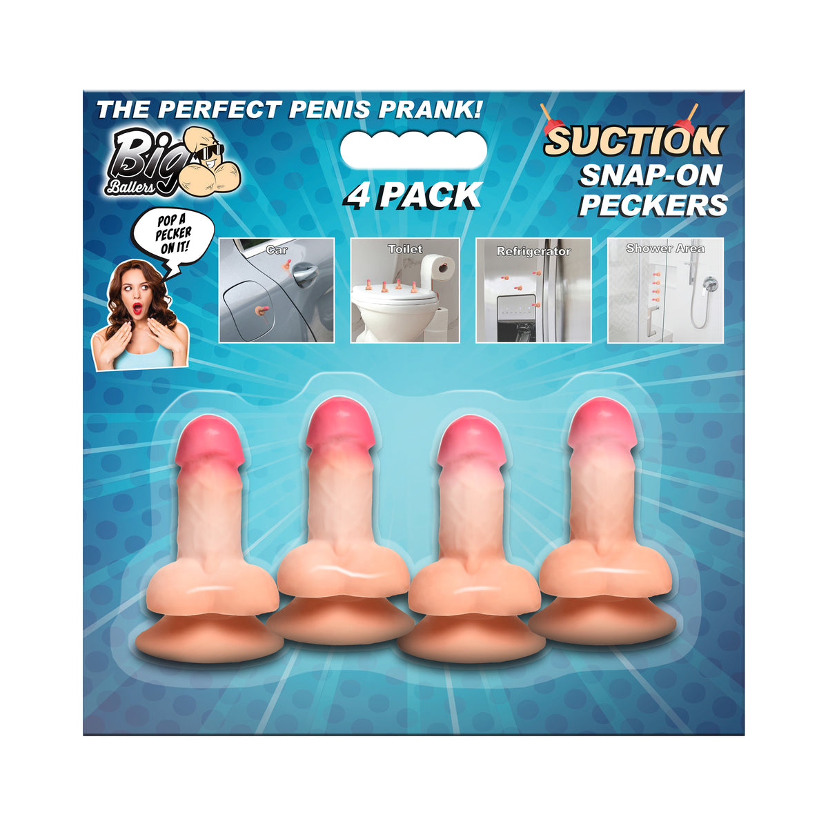 Big Ballers AH495 Suction Snap-on Peckers - Mini Dildo Fun Pack