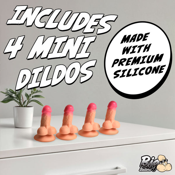 Big Ballers AH495 Suction Snap-on Peckers - Mini Dildo Fun Pack