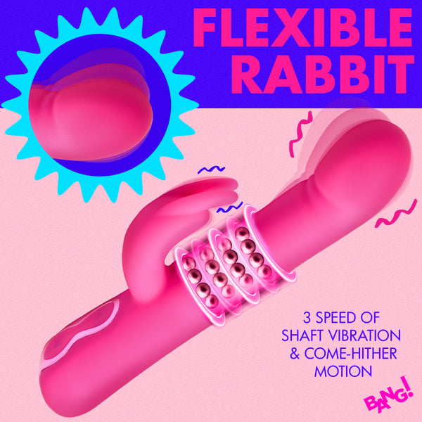 Come-Hither Beaded Silicone Rabbit Vibrator