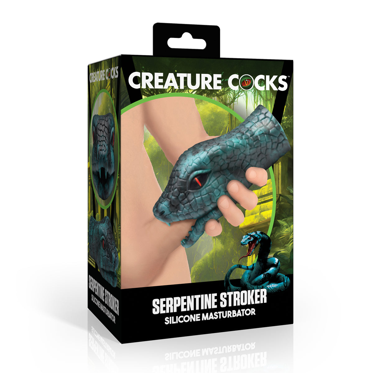 Serpentine Stroker Silicone Masturbator - Green