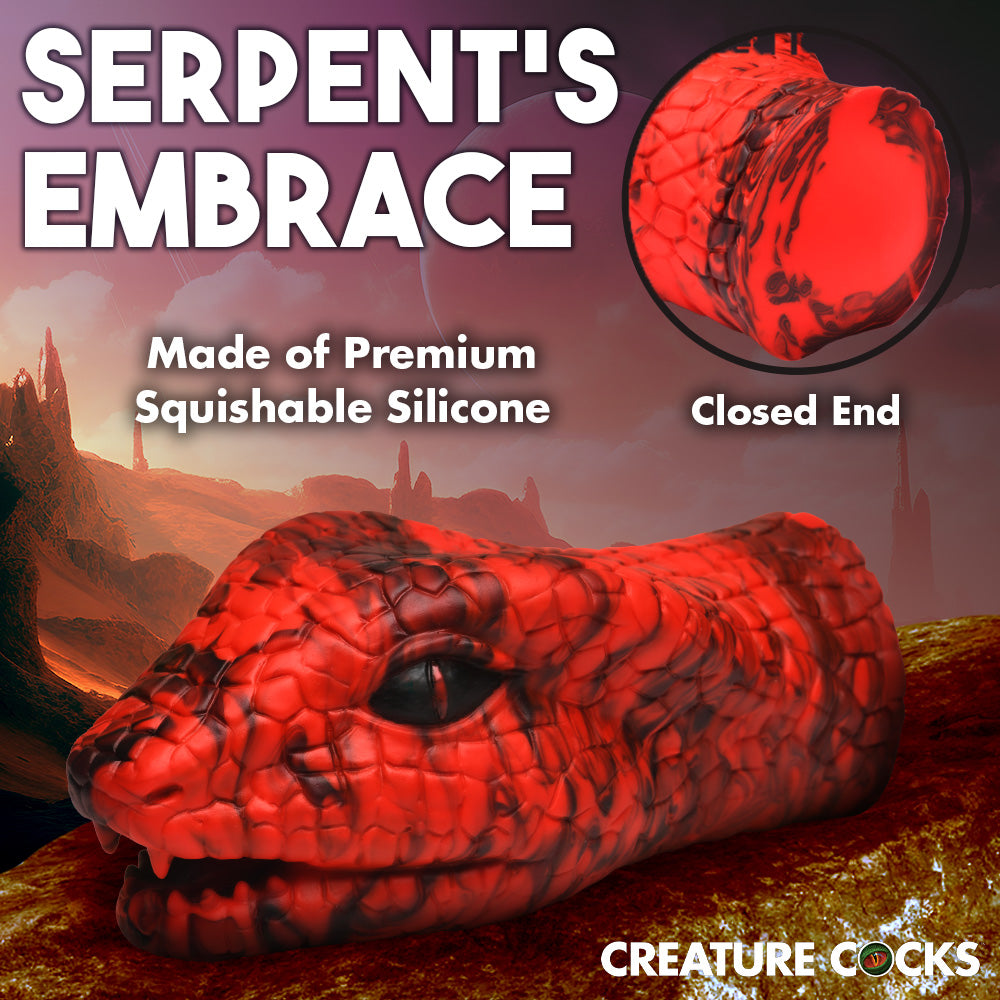 Serpentine Stroker Silicone Masturbator - Red