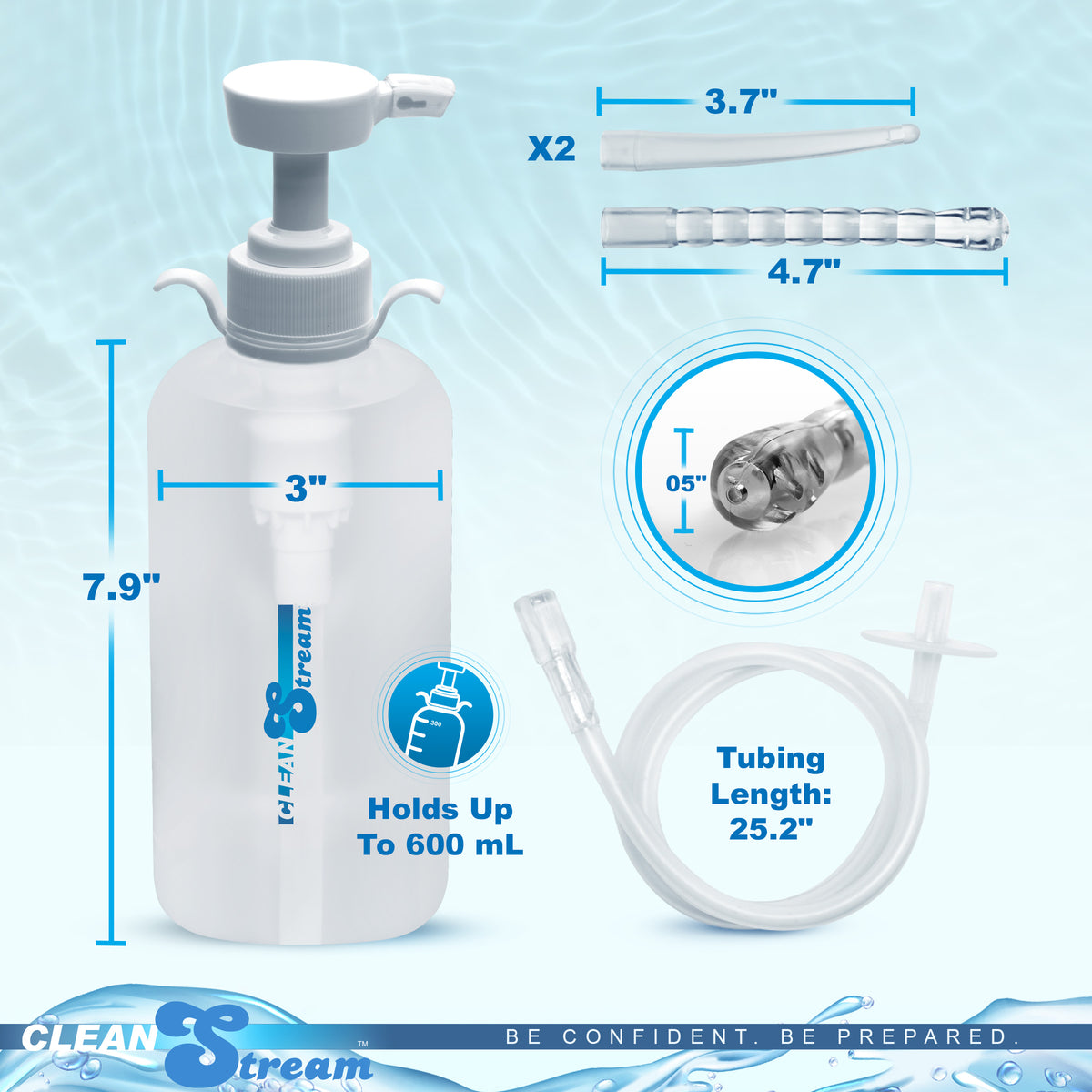 XL Enema Bottle with 3 Attachements