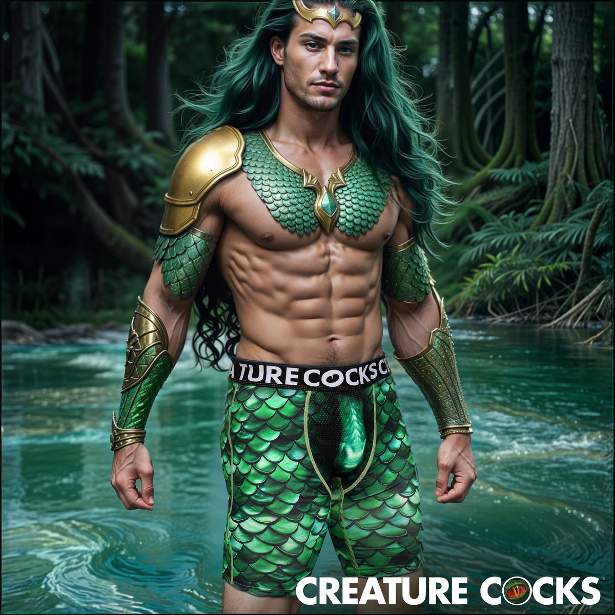 Creature Wear Cockness Monster Lake Creature Boxer Shorts - Small