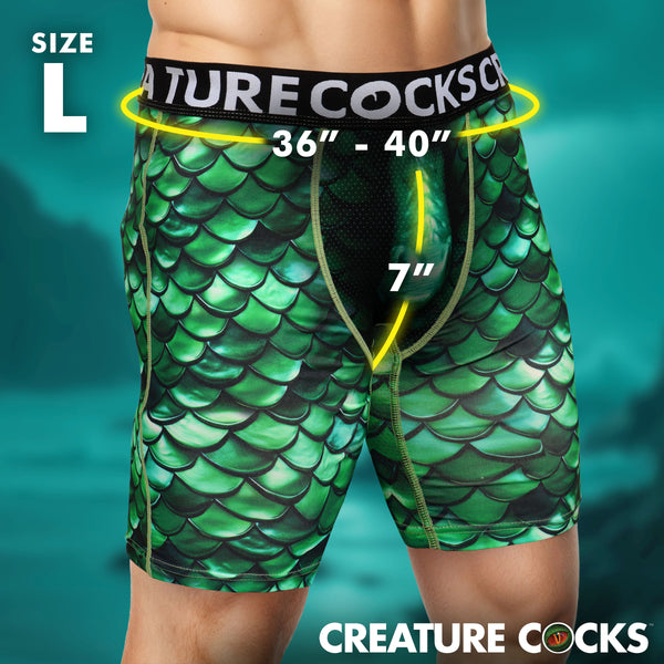 Creature Wear Cockness Monster Lake Creature Boxer Shorts - Large