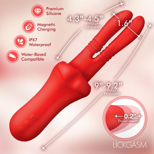 Double Licker Thrusting Silicone Vibrator