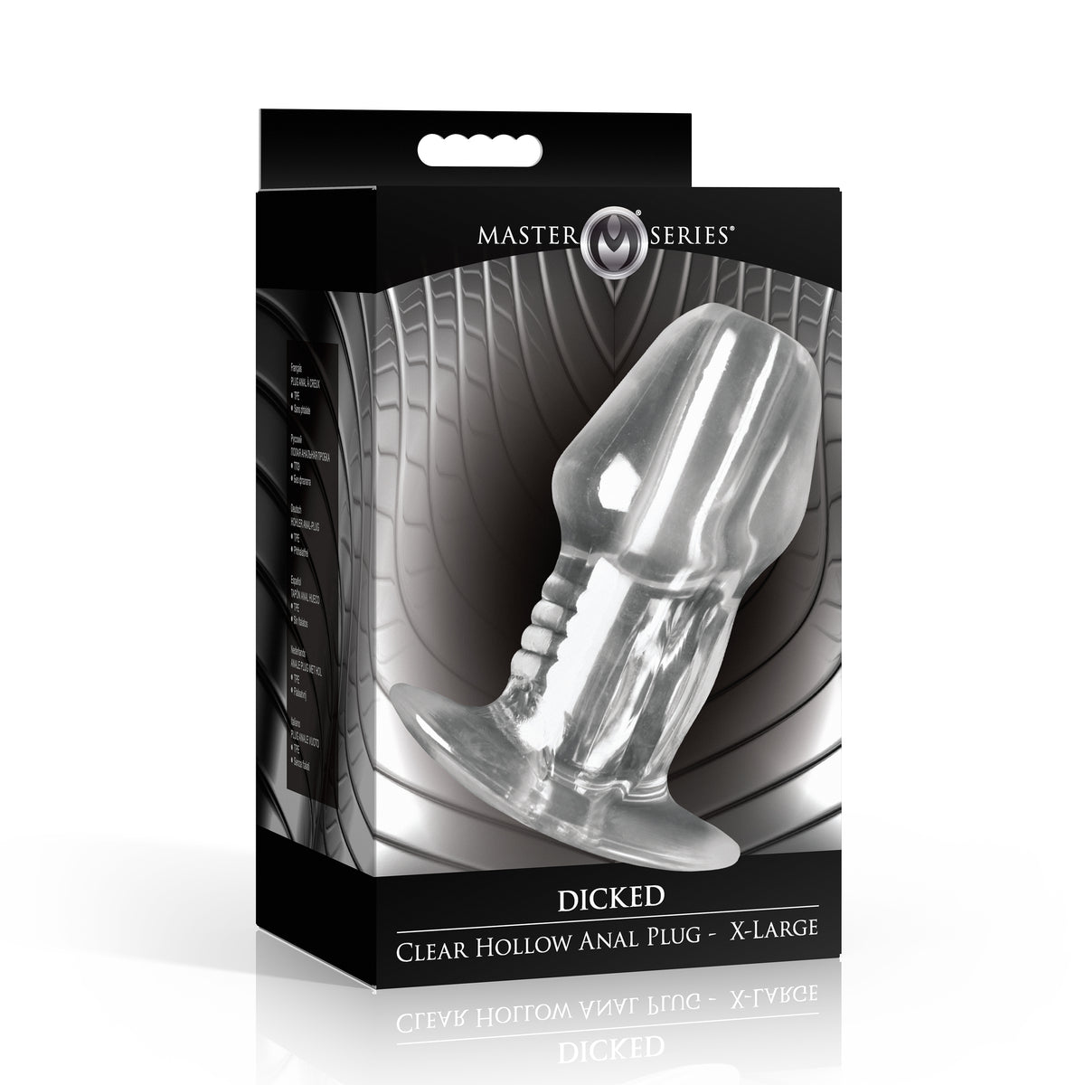 Dicked Clear Hollow Anal Plug - X-Large