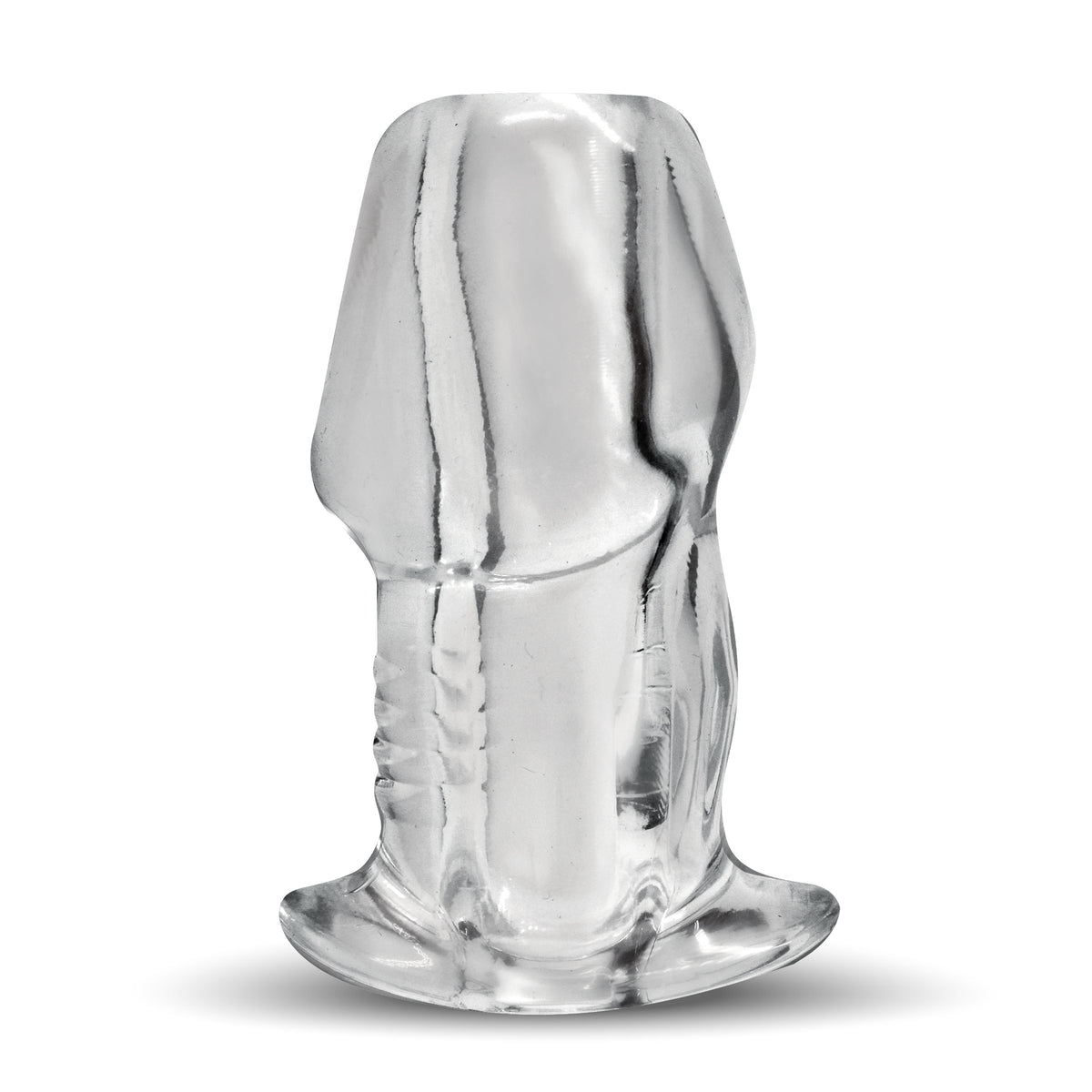 Dicked Clear Hollow Anal Plug - Large