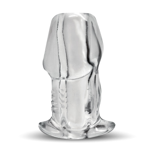 Dicked Clear Hollow Anal Plug - Large