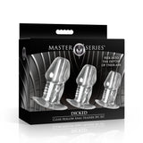 Dicked Clear Hollow Anal Plug 3pc Set