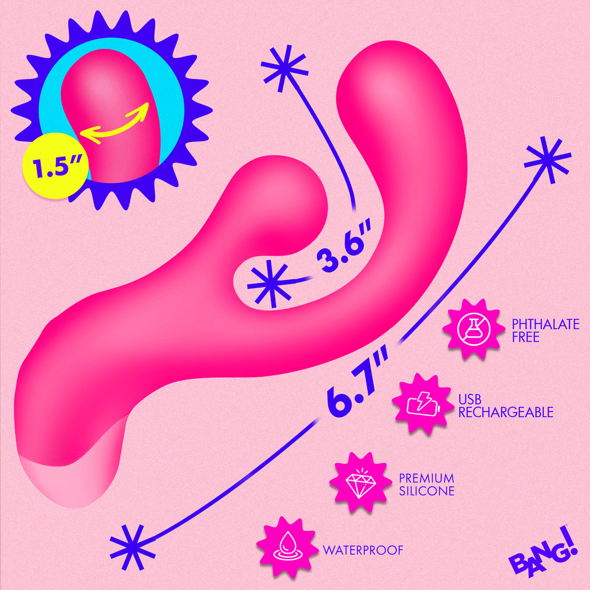 Gyro Rabbit Silicone Vibrator - Pink