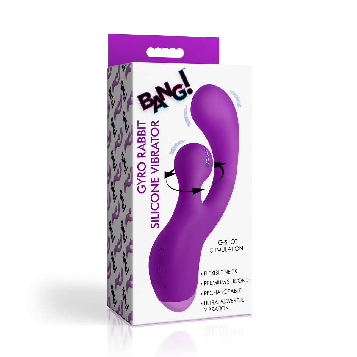Gyro Rabbit Silicone Vibrator - Purple