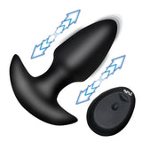 Thrusting & Vibrating Silicone Butt Plug - Black