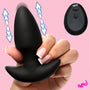 Thrusting & Vibrating Silicone Butt Plug - Black