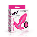 Thrusting & Vibrating Silicone Butt Plug - Pink