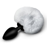 Fluffy Bunny Tail Silicone Plug - White