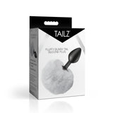 Fluffy Bunny Tail Silicone Plug - White