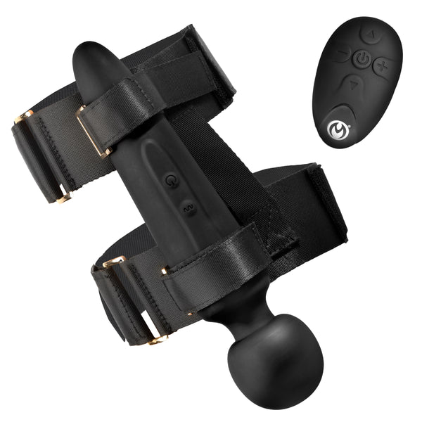 Thunderstick Thigh Strap Vibrating Wand with Harness