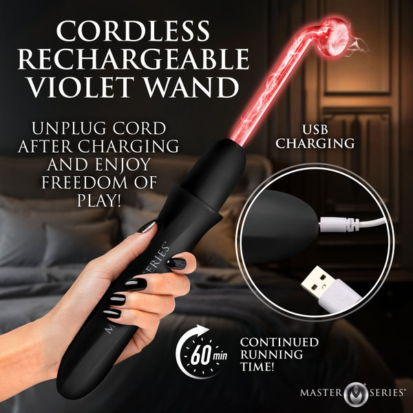 Elektrawand Rechargeable Violet Wand with Attachments - Black