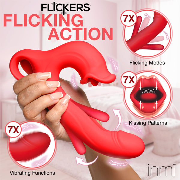 Kissing & Flicking Silicone Vibrator