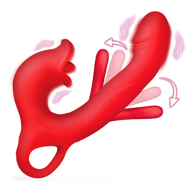 Kissing & Flicking Silicone Vibrator