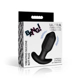 Bumpy Vibrating Silicone Butt Plug - Black