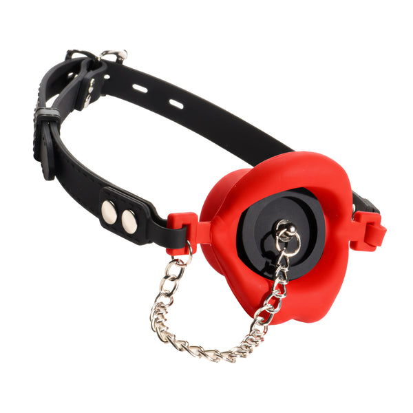 Plugged Silicone Feeding Gag - Red