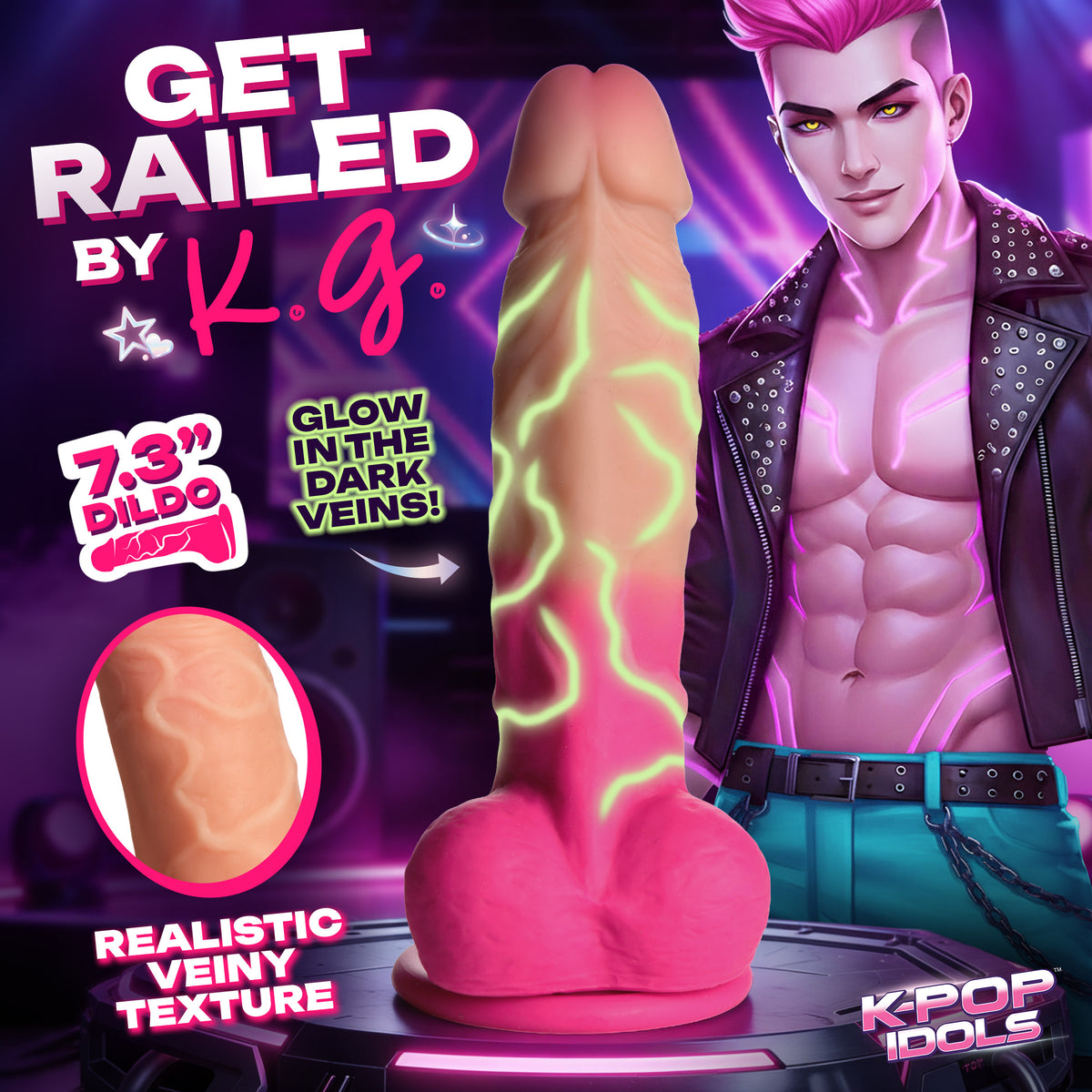 K.G. Silicone Dildo with Balls