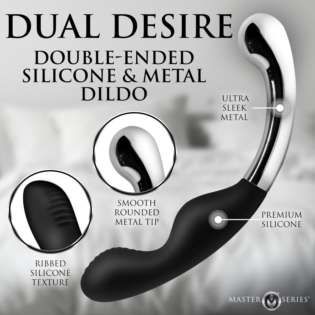 Dual Desire Dual-Ended Silicone and Metal Dildo