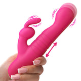 Thrusting Silicone Rabbit Vibrator - Pink
