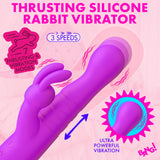 Thrusting Silicone Rabbit Vibrator - Purple