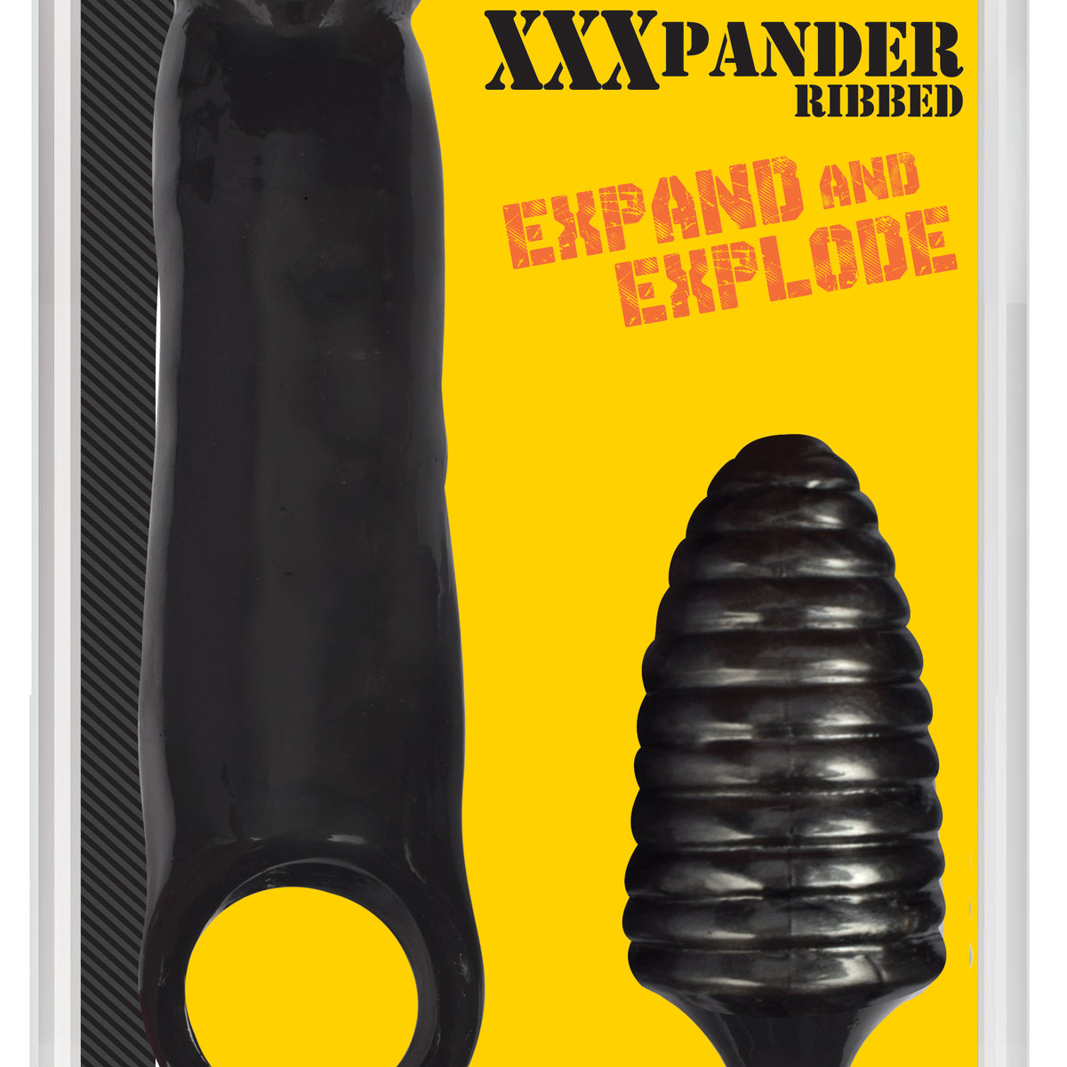 XXXPander Sheath with Ribbed Plug - Black