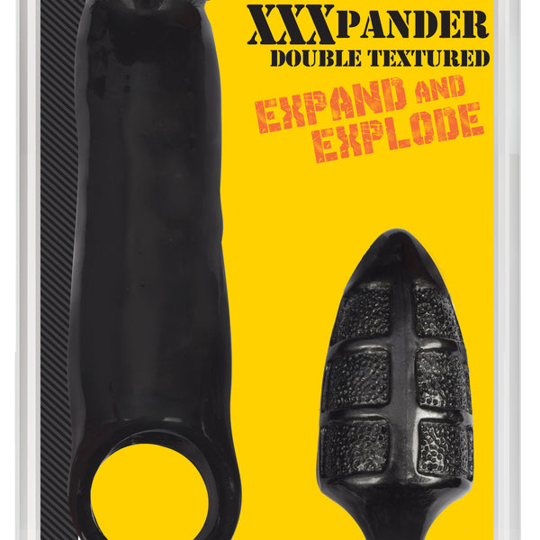 XXXPander Sheath with Double Textured Plug - Black
