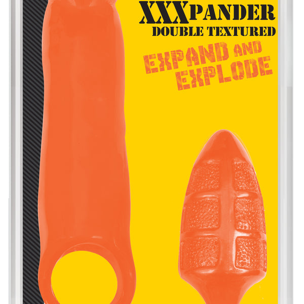 XXXPander Sheath with Double Textured Plug - Orange