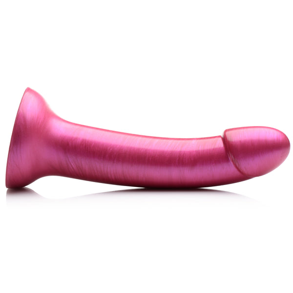 Metallic Silicone 7 Inch Dildo - Pink