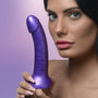 Metallic Silicone 7 Inch Dildo - Purple