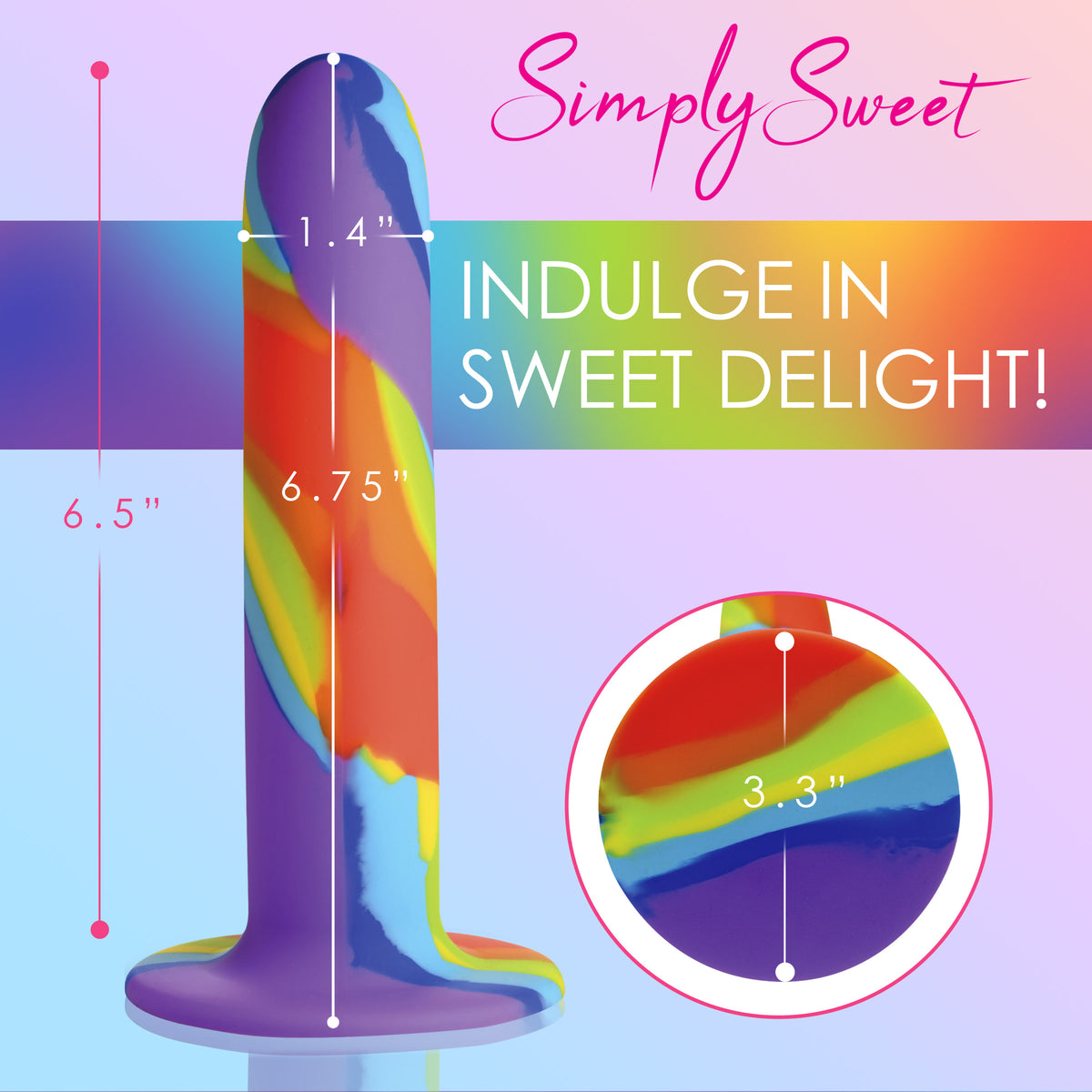 Rainbow Silicone Dildo