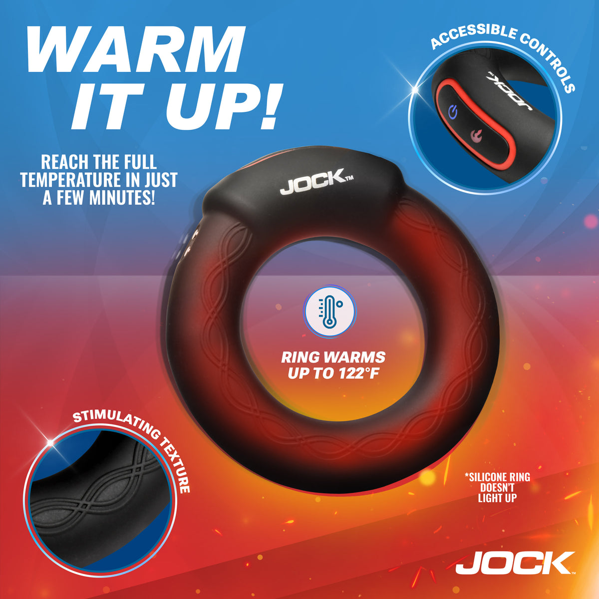 Rumbler Vibrating and Warming C-Ring - 2"