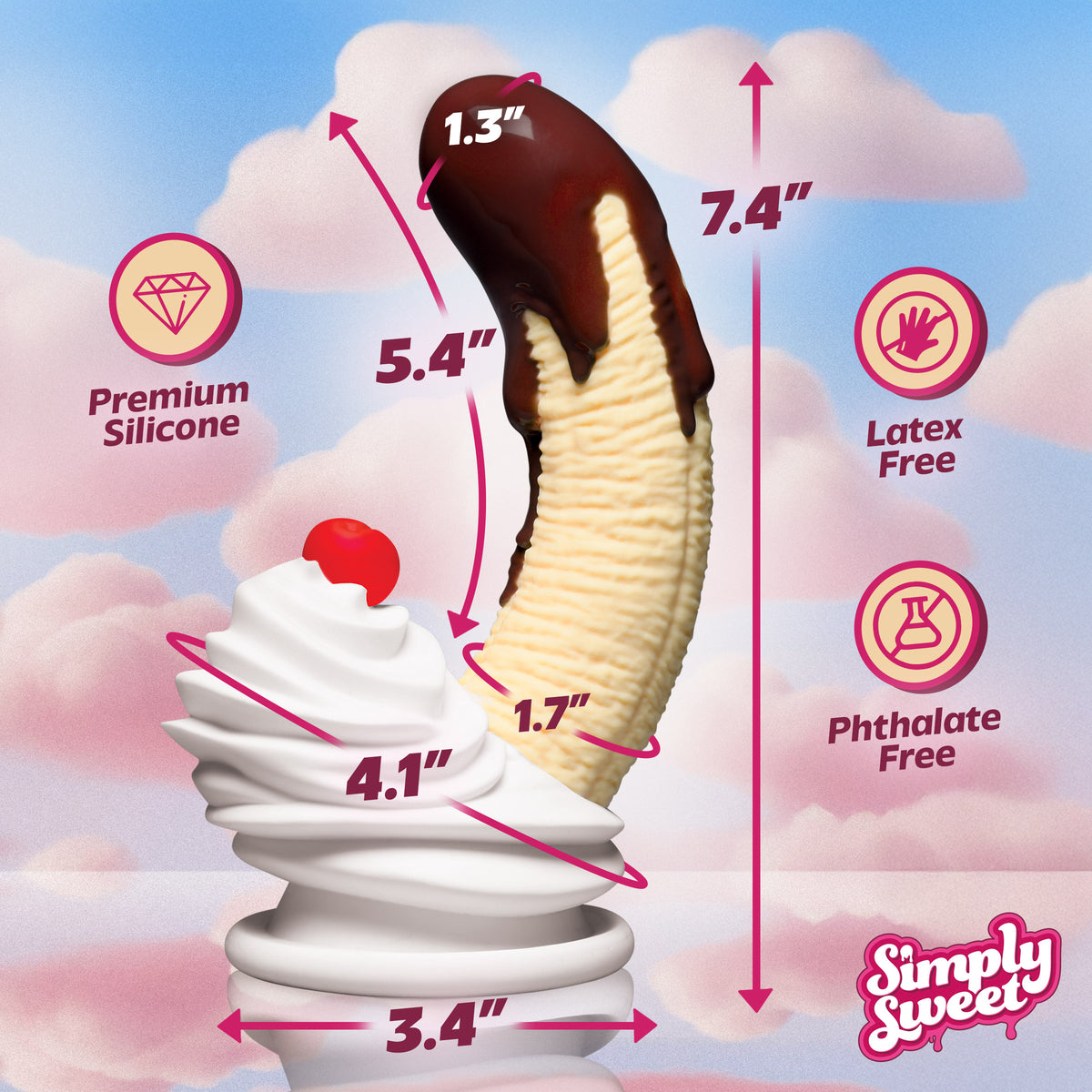 Chocolate Dipped Banana Split Premium Silicone Dildo