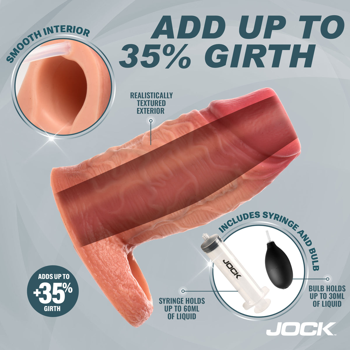 Silicone Penis Enhancer w/ Ball Strap - Light